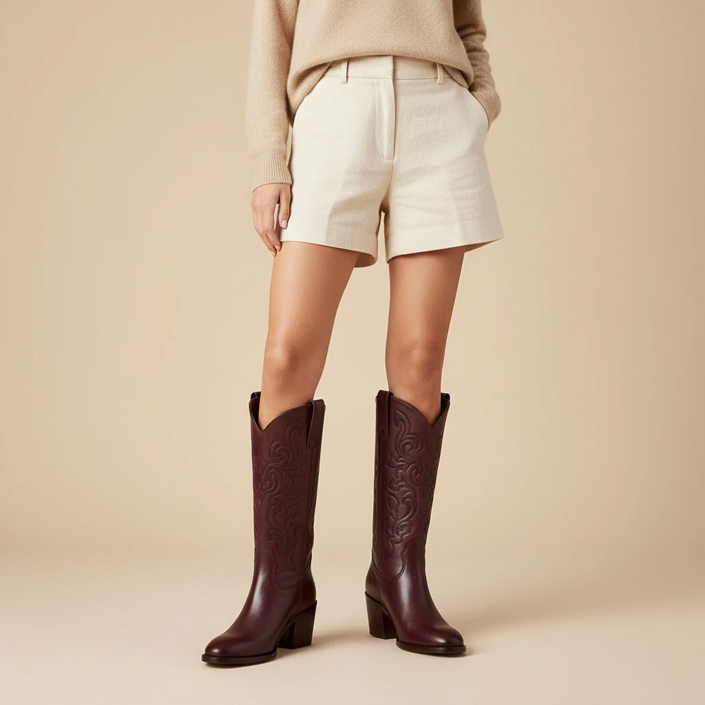 Destiny Kowbojki Damskie – Wygodne Botki Vintage z Antypoślizgową Podeszwą